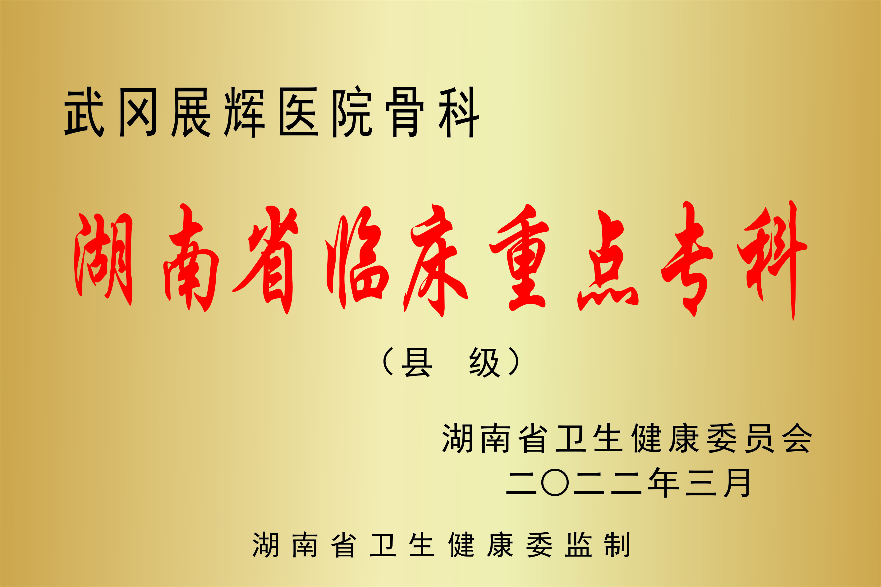 湖南武冈展辉医院打造湘西南骨科省级临床重点专科